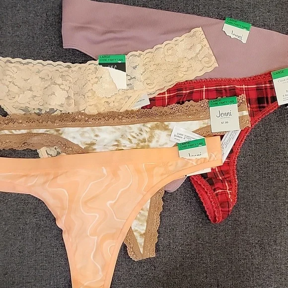 Bundle of Panties 5 Thongs Size Large NWT - Picture 4 of 4